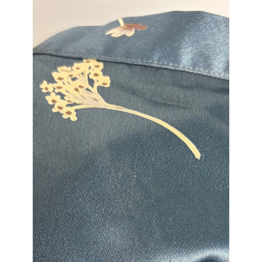 VTG My Michelle Floral Satin Maxi Skirt Blue 9/10 Small Whimsigoth Fairy Grunge - Picture 9 of 10